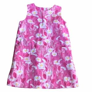 Lilly Pulitizer pink yellow butterfly floral dress